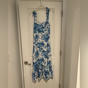 Blue and white floral dress